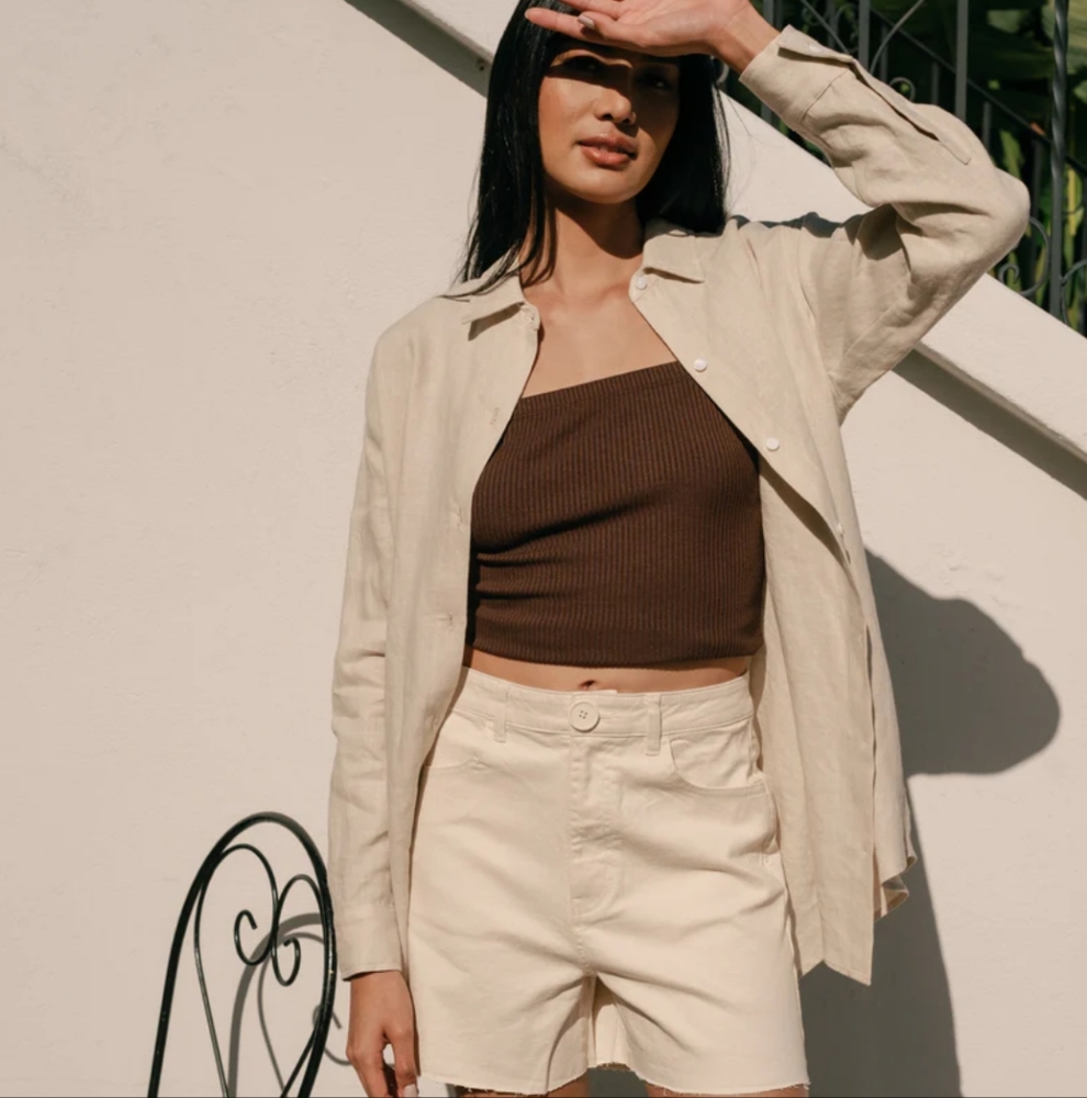 Whimsy + Row Cream Button Down Shirt - image 1